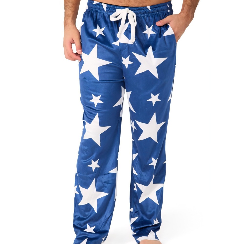 Bottoms‎ OUT Mens Stars Mink Fleece Lounging Pajama Pants Size   Large